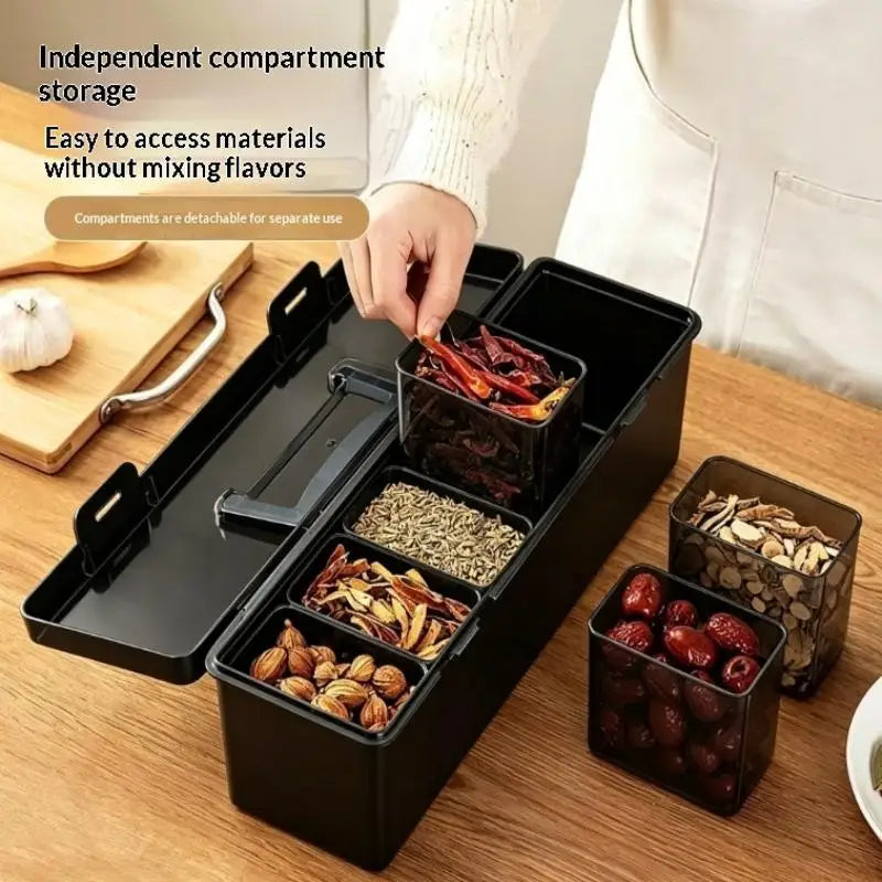 Multi-Layer Spice Organizer Box | Portable Transparent Storage