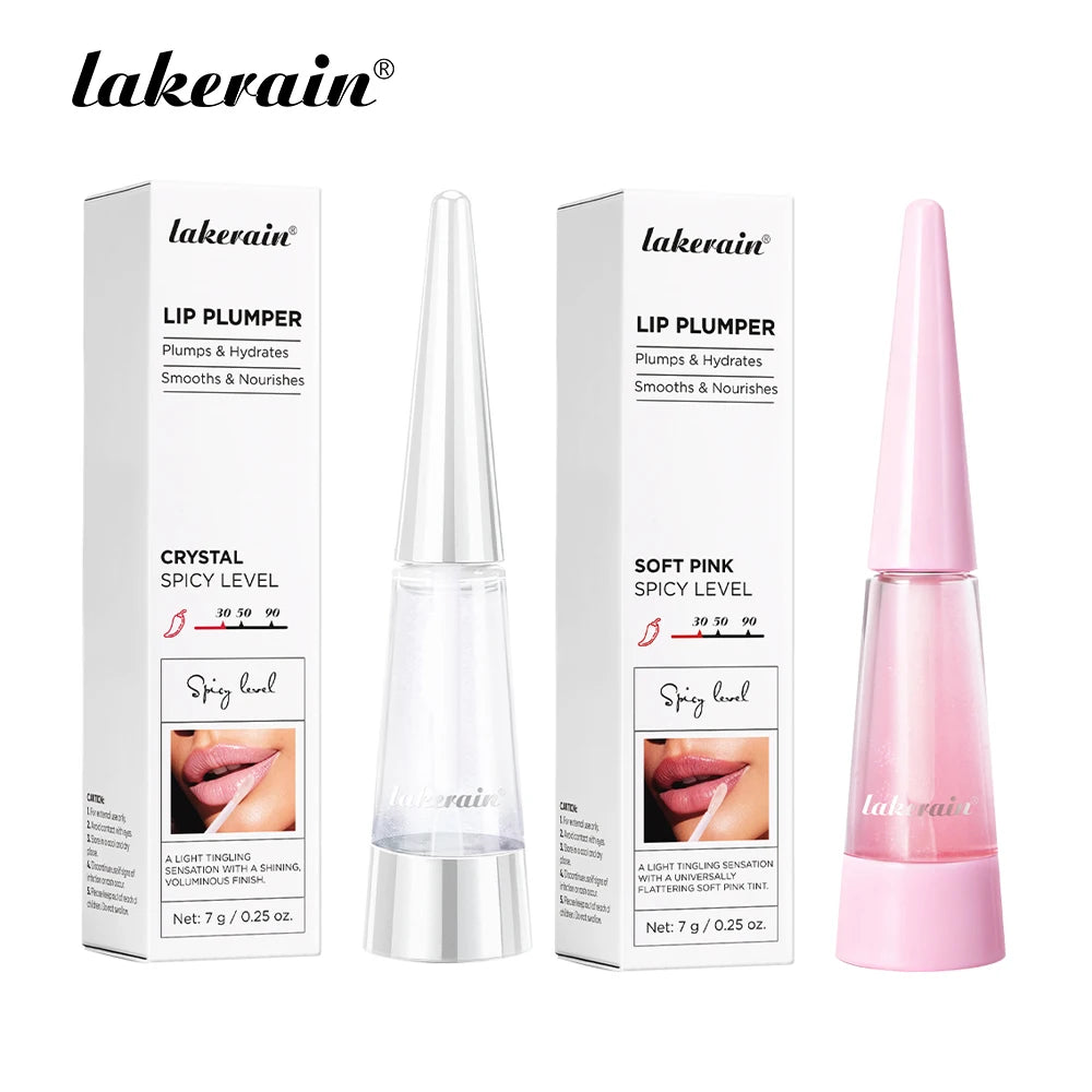 Lakerain Lip Plumper Deep Hydration Long-Lasting Nourishment High-Shine Gloss Shining Voluminous Finish Lip Moisturizing Liquid Oasis Select Set 3