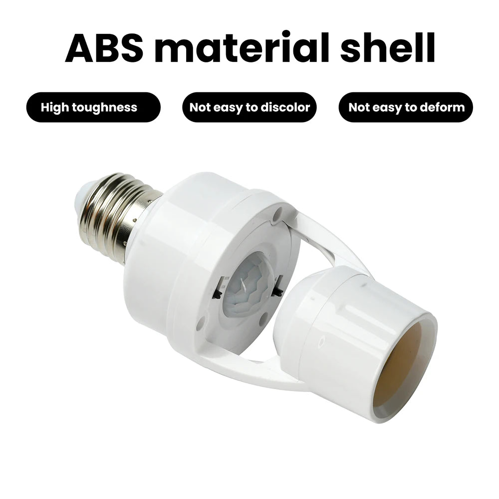 Motion Sensor Led Lamp Base E27 Socket Converter Light Bulb Holder Adapter Switch Adjustable PIR Human Induction Light Accessory Oasis Select