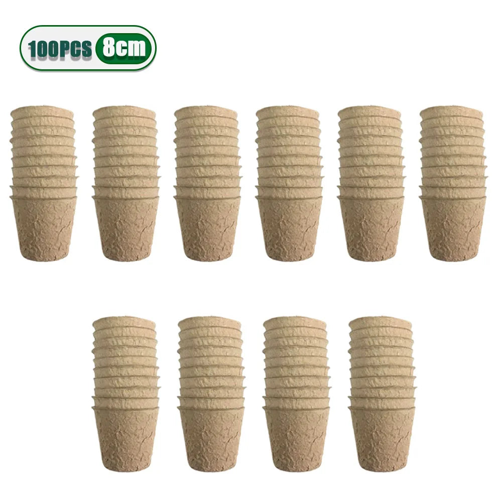 20-200PCS 3.15 Inch Peat Pots for Seedling Outdoor Garden Germination Nursery Pots Pulp Biodegradable Seed Starter Pots Kits Oasis Select 8CM-100PCS