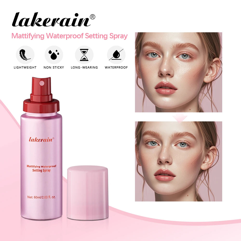 Mattifying Waterproof Setting Spray Glossy Matte Base Makeup Control Oil Non-Sticky Waterproof Make-up Fixer Spray for All Skin Oasis Select