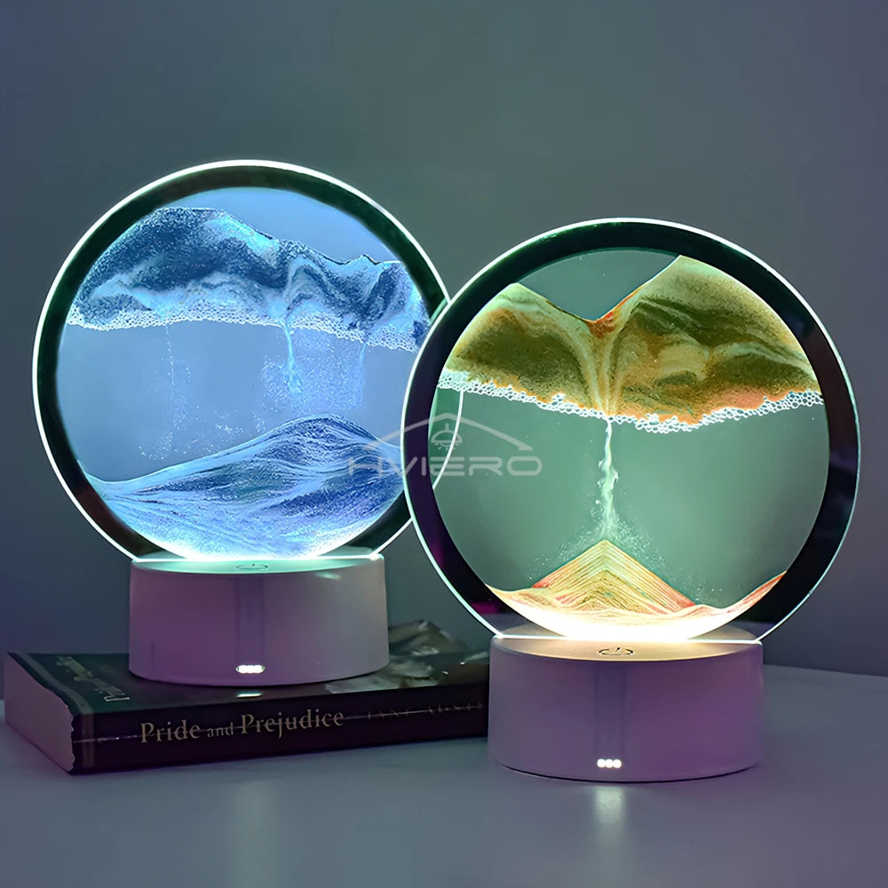 HVIERO Quicksand LED Table Lamp | USB Rechargeable Night Light