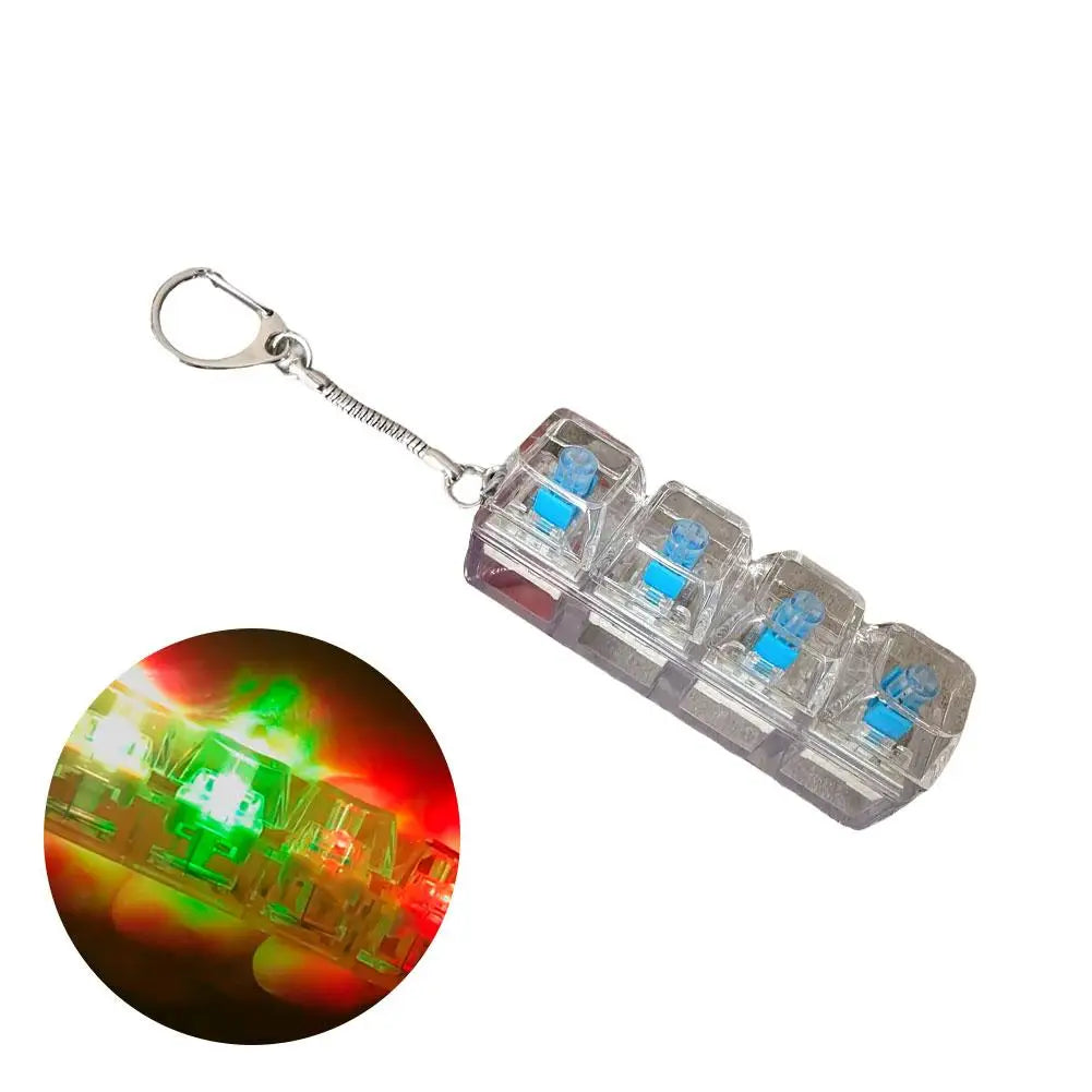 Keyboard Toy Keychain DIY Button Keycap Fidget Keychain Decompression Toys Mechanical Key Toy for Adult to Relief Pass Time Oasis Select A