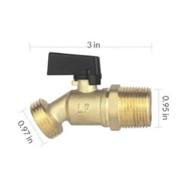 Brass Ball Valve Quarter Turn Water Tank Spigot Rain Barrel Valve with Bulkhead Fitting 1/2in Female 3/4in Male Thread Oasis Select 3-4