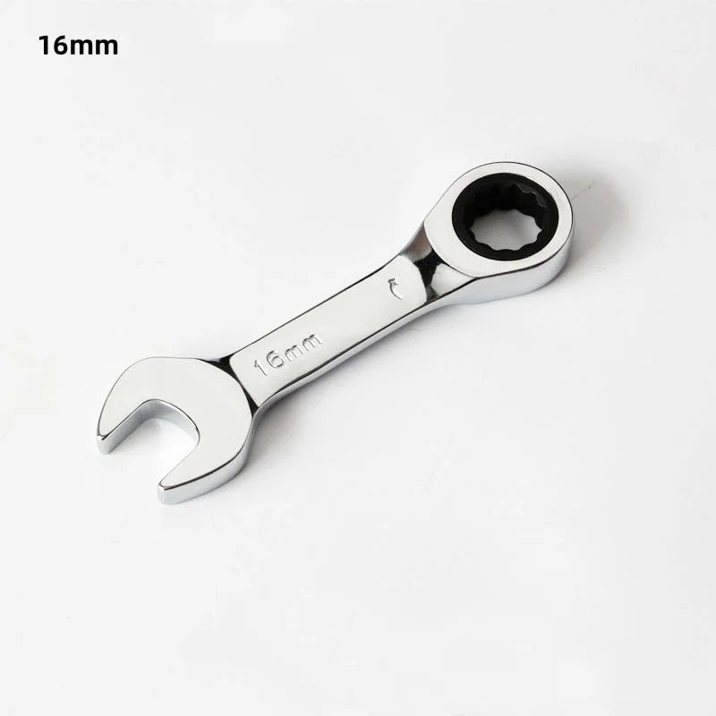 1Pcs 6-19mm 72 Tooth Short Handle Ratchet Socket Wrench CRV Quick Open Reversible Combination Stubby Spanner Auto Repair Tools Oasis Select 16mm