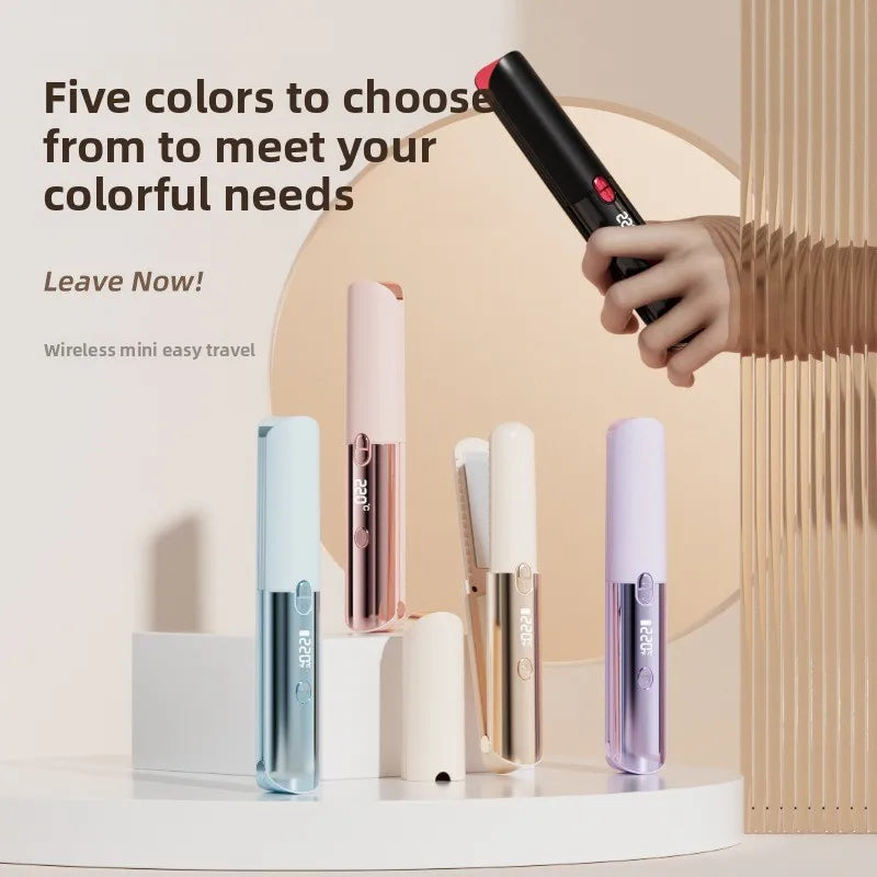 URGGU Wireless Mini Hair Straightener & Curler USB Charged