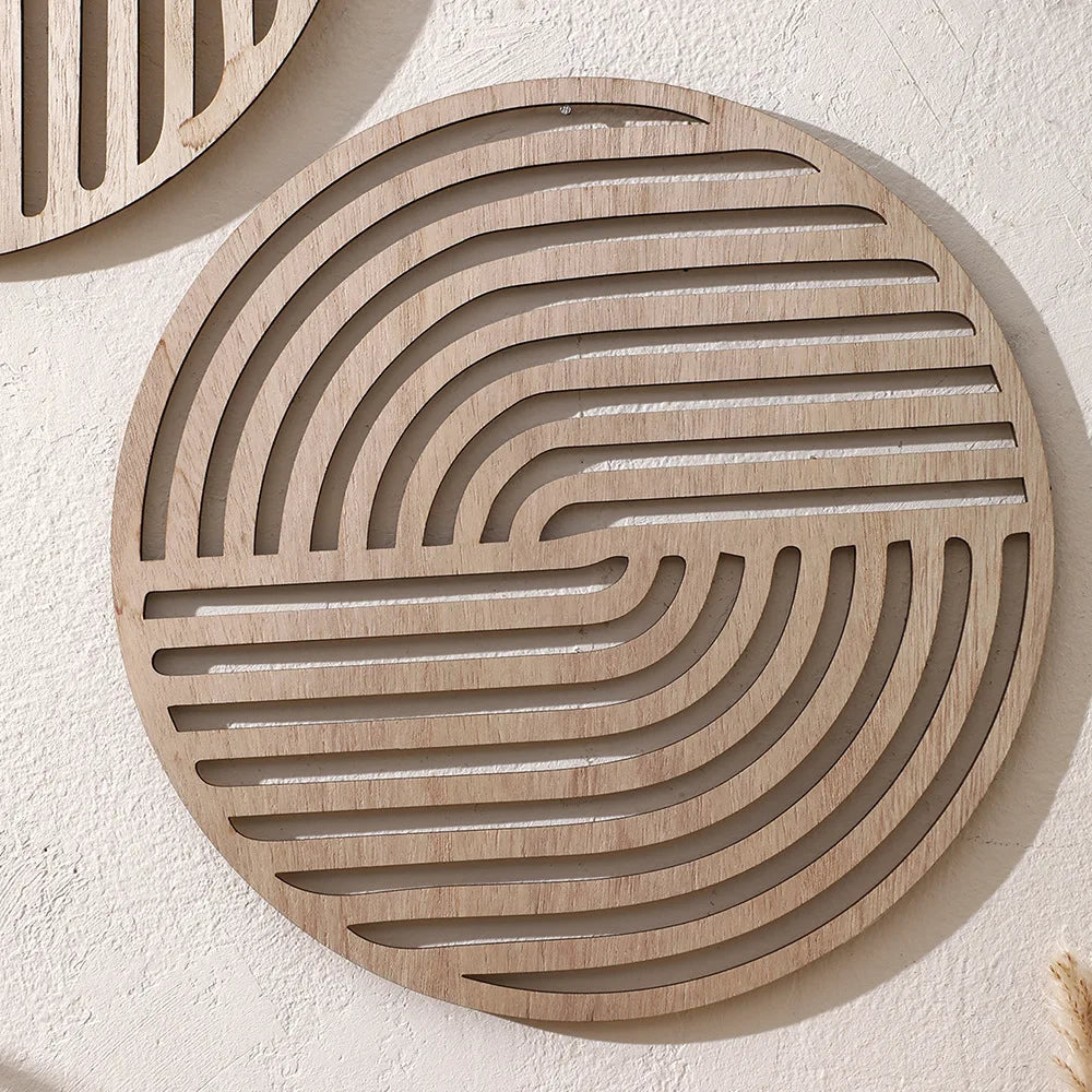 Carved Wood Hollowed-out Solid Wood Decals European Wooden Background Wall Decorative Home Art Pendant Aesthetic Room Decor Oasis Select