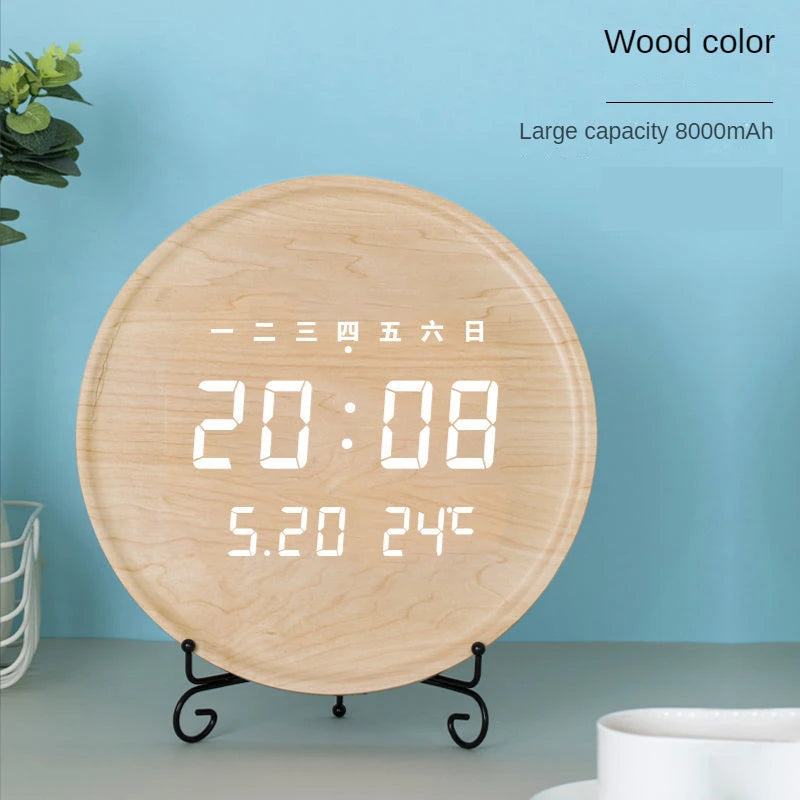 Living room household fashion creative hole free hanging wall electronic light luxury Nordic simple modern wooden wall clock Oasis Select 4 295 x 295 x 25mm