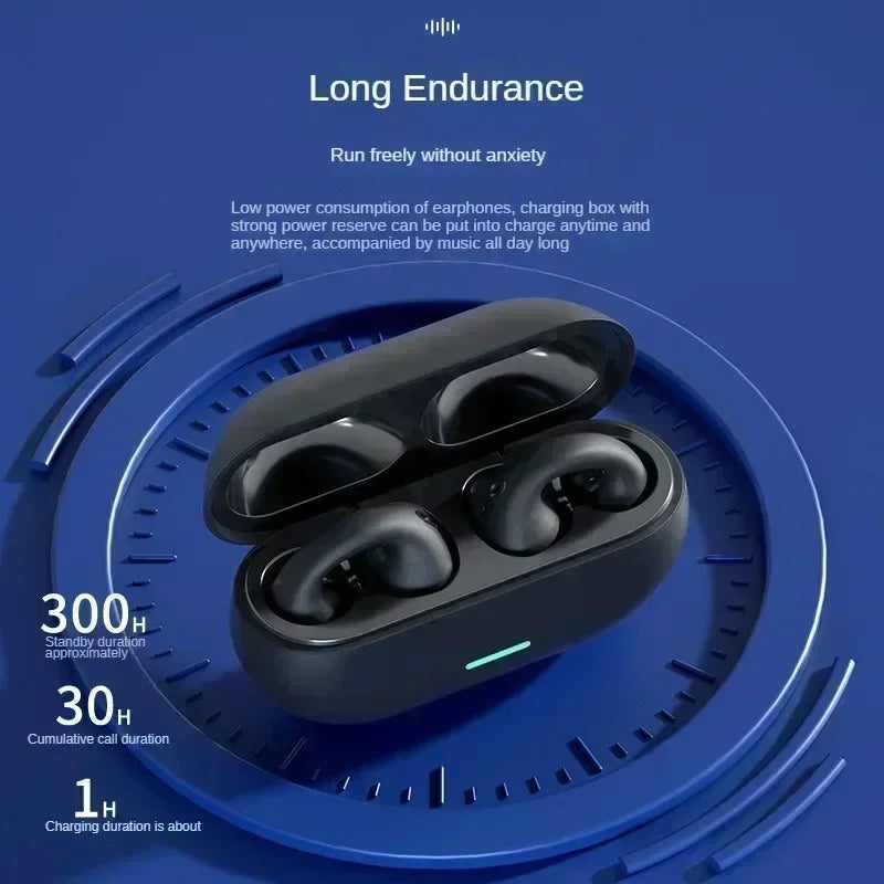 T75 Bluetooth headset 5.3 wireless bone conduction headset clip-on music sports game headset apply to smartphones Oasis Select
