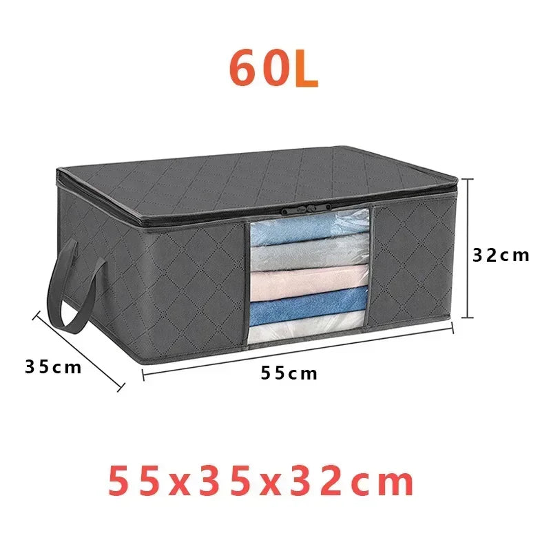 1/3pcs Large Capacity Clothes Storage Bag Organizer With Reinforced Handle For Blanket Comforters Bed Sheets Pillows Toy Oasis Select 60L 1PC