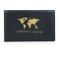 40 Pockets Banknote Currency Collecting Album 20 Sheets Clear Dollar Bill Holders World Money PU Leather Hard Cover Storage Oasis Select black