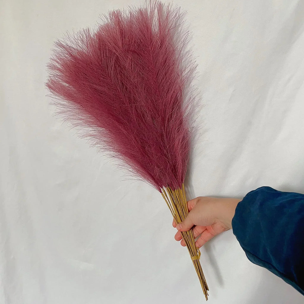 55CM Fluffy Pampas Grass Boho Decor Flower Fake Plant Reed Simulated Wedding Party Home Decoration Artificial Flowers Oasis Select LPP 1pc