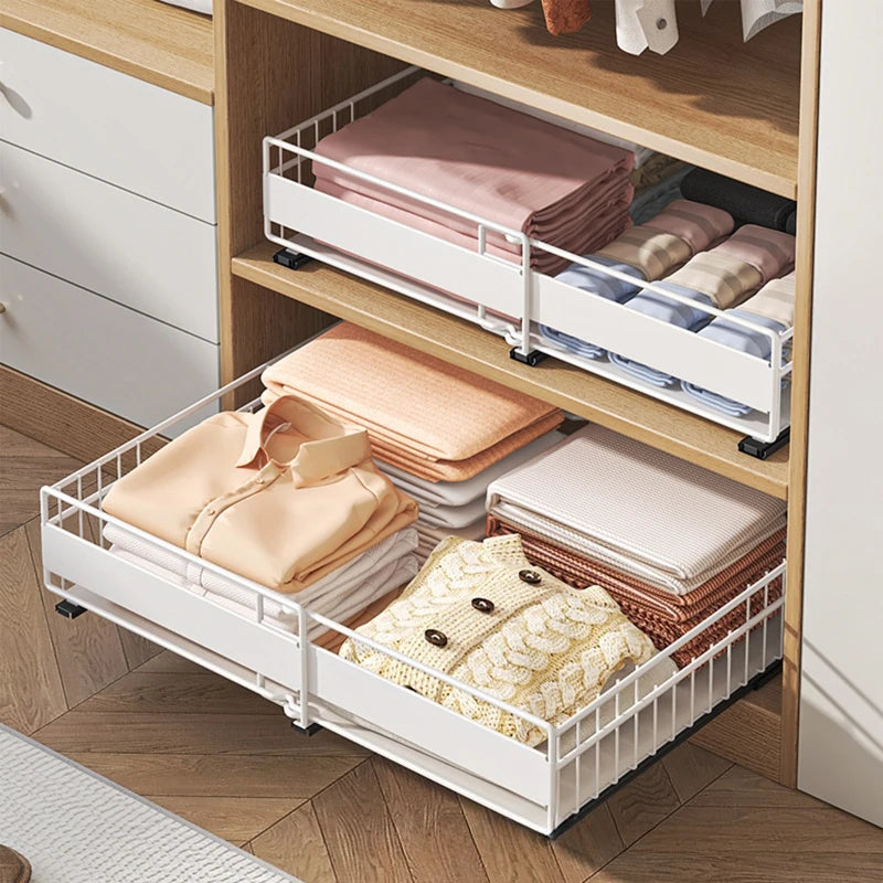 Retractable basket, drawer type seasoning tableware storage rack in kitchen cabinet, storage basket, wardrobe pull rack Oasis Select