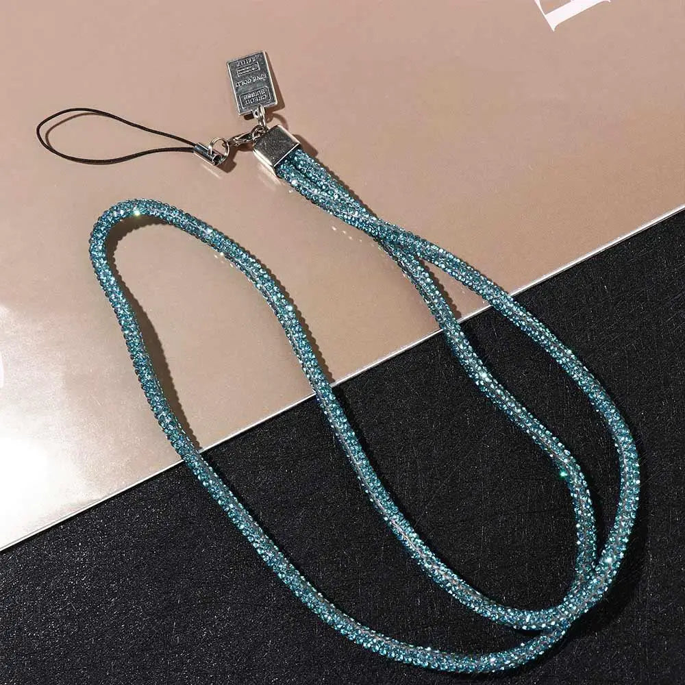 Rhinestone Lanyard Mobile Phone Lanyard Women's Luxury Full Diamond Pendant Long Neck Strap Anti-lost Sling Short Wrist Chain Oasis Select