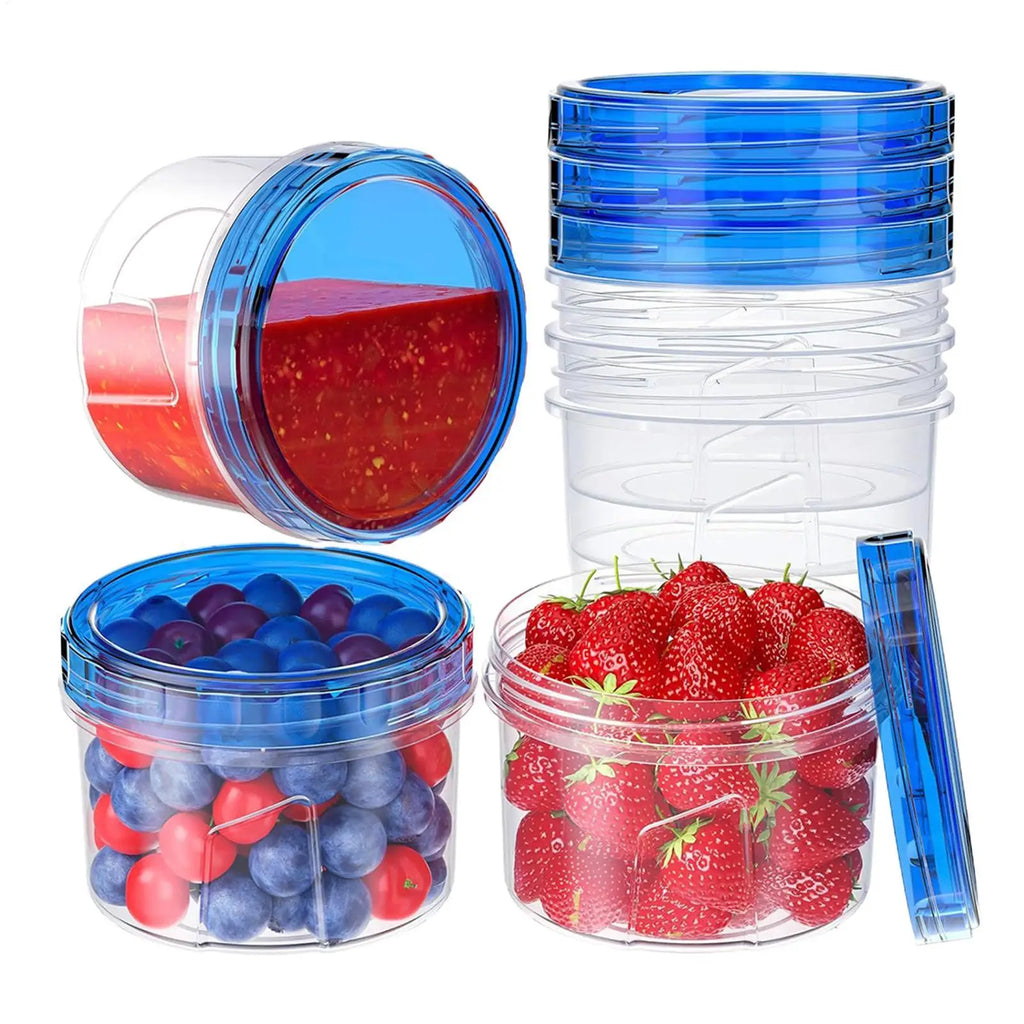 6Pcs Round Food Fresh Keeping Box Kitchen Refrigerator Storage Container Fruits Snacks Sealed Jar Food Storage Box with Lids Oasis Select