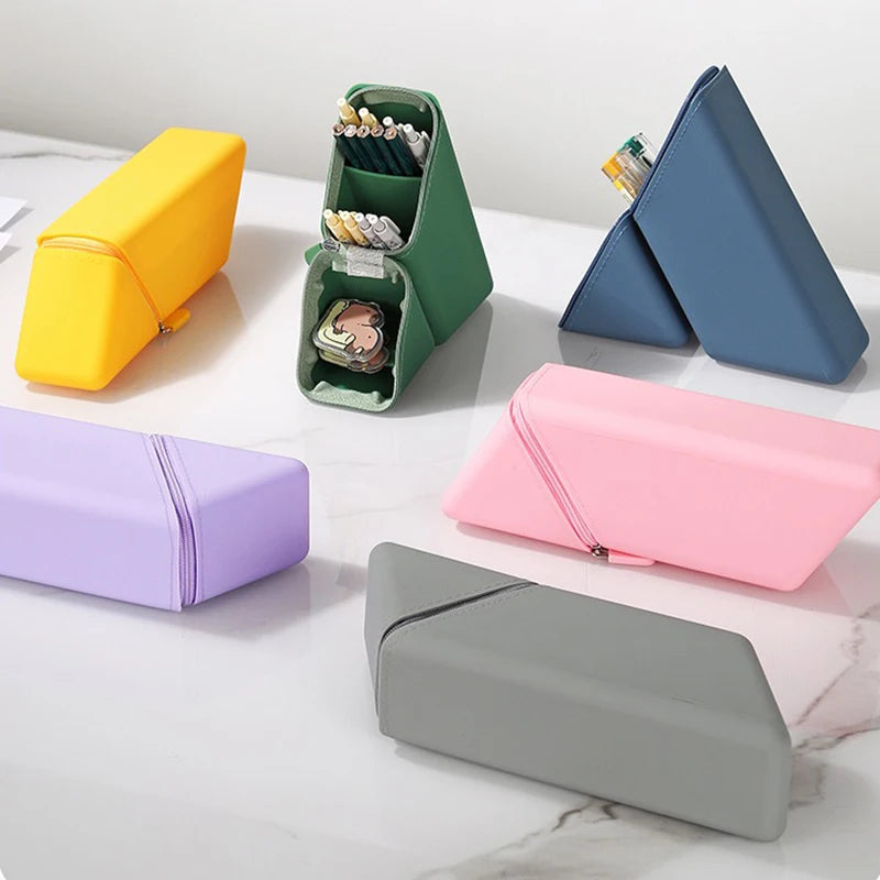 Silicone Pen Holder Foldable Students Pencil Case Large Capacity Expandable Pencil Cup for Desk Study & Office Portable Gift Oasis Select
