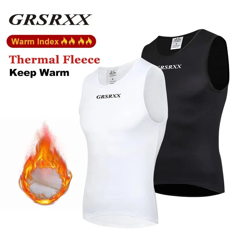 GRSRXX Winter Cycling Base Layer Sleeveless Fleece Sports Bike Jerseys Shirt Warm Bike Underwear Bicycle Vest For Men Women Oasis Select