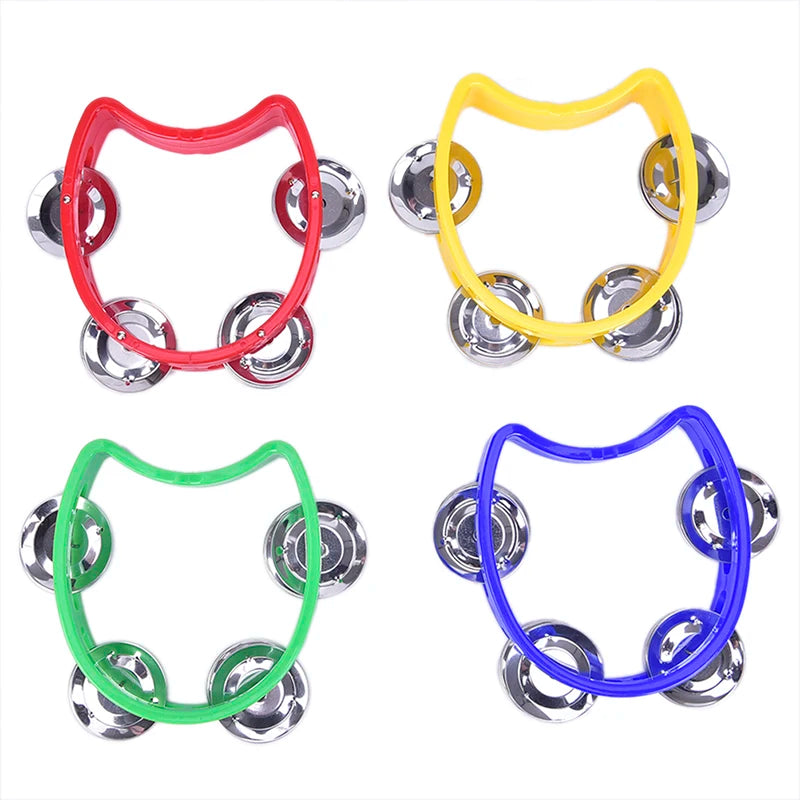 Tambourine Half Moon Shaped Hand Bell Drum For Karaoke Performance Party Free Style Dance Portable Oasis Select