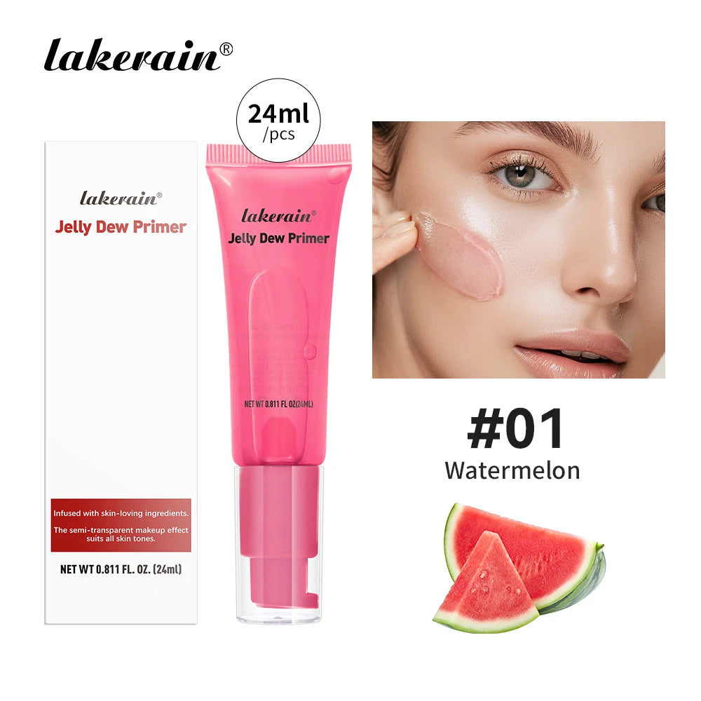 Lakerain Jelly Dew Primer Makeup Long Lasting Moisturising Semi-transparent Jelly Texture Pre Makeup Base Cream Cosmetics Oasis Select Watermelon