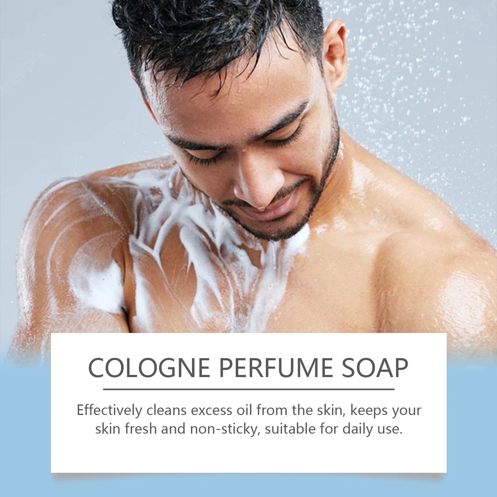 OceAura Men's Perfume Bath Soap Gentle Cleansing Body Skin Refreshing Non-oily Comfort Care Soap Cool Texture 70g Oasis Select