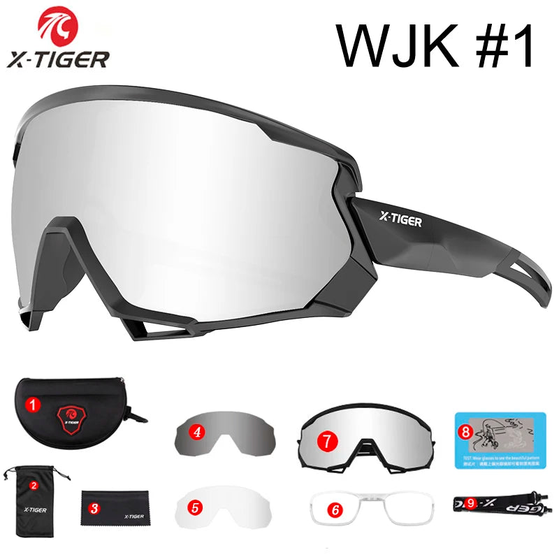 X-TIGER Bike Polarized Sports Sunglasses with 5 Interchangeable Lenses for Mens Womens Baseball Running Fishing Cycling Eyewear Oasis Select X-YJ-WJK01-3