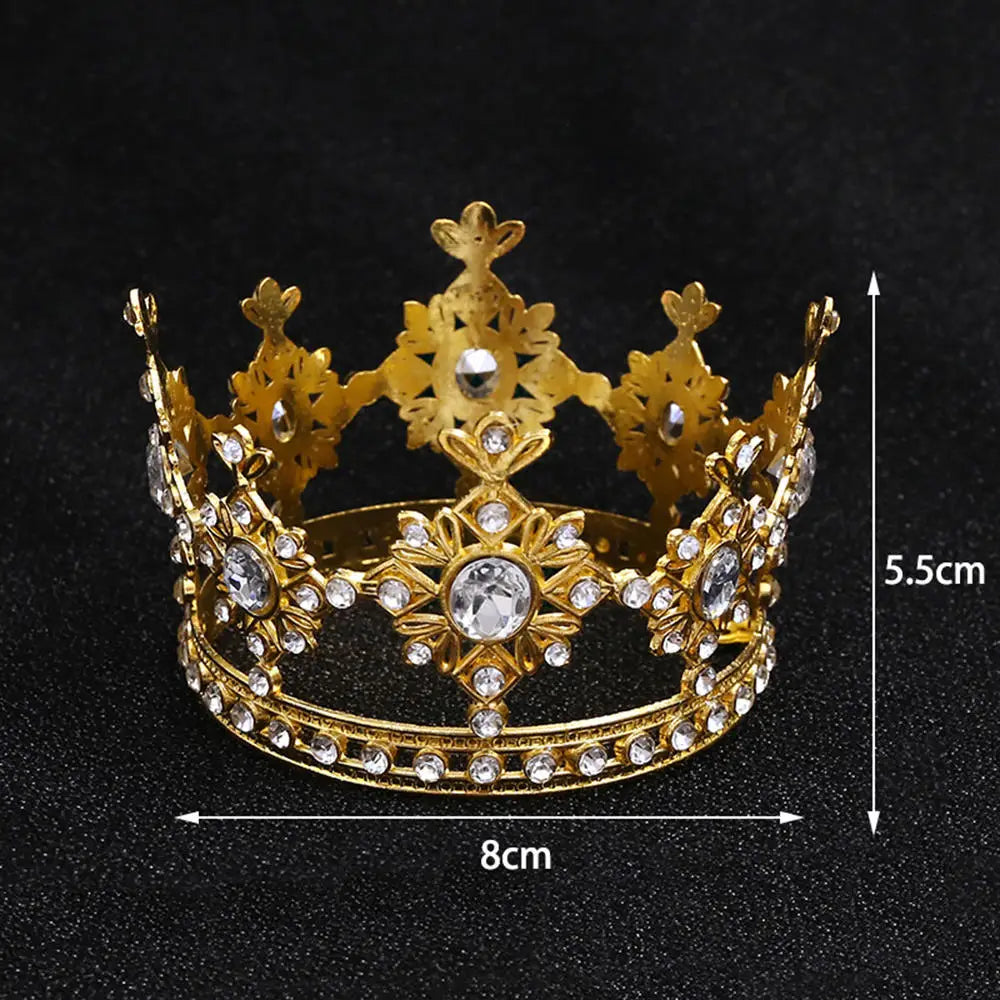 Rhinestone Crown Baking Cake Topper Headwear Decoration Children's