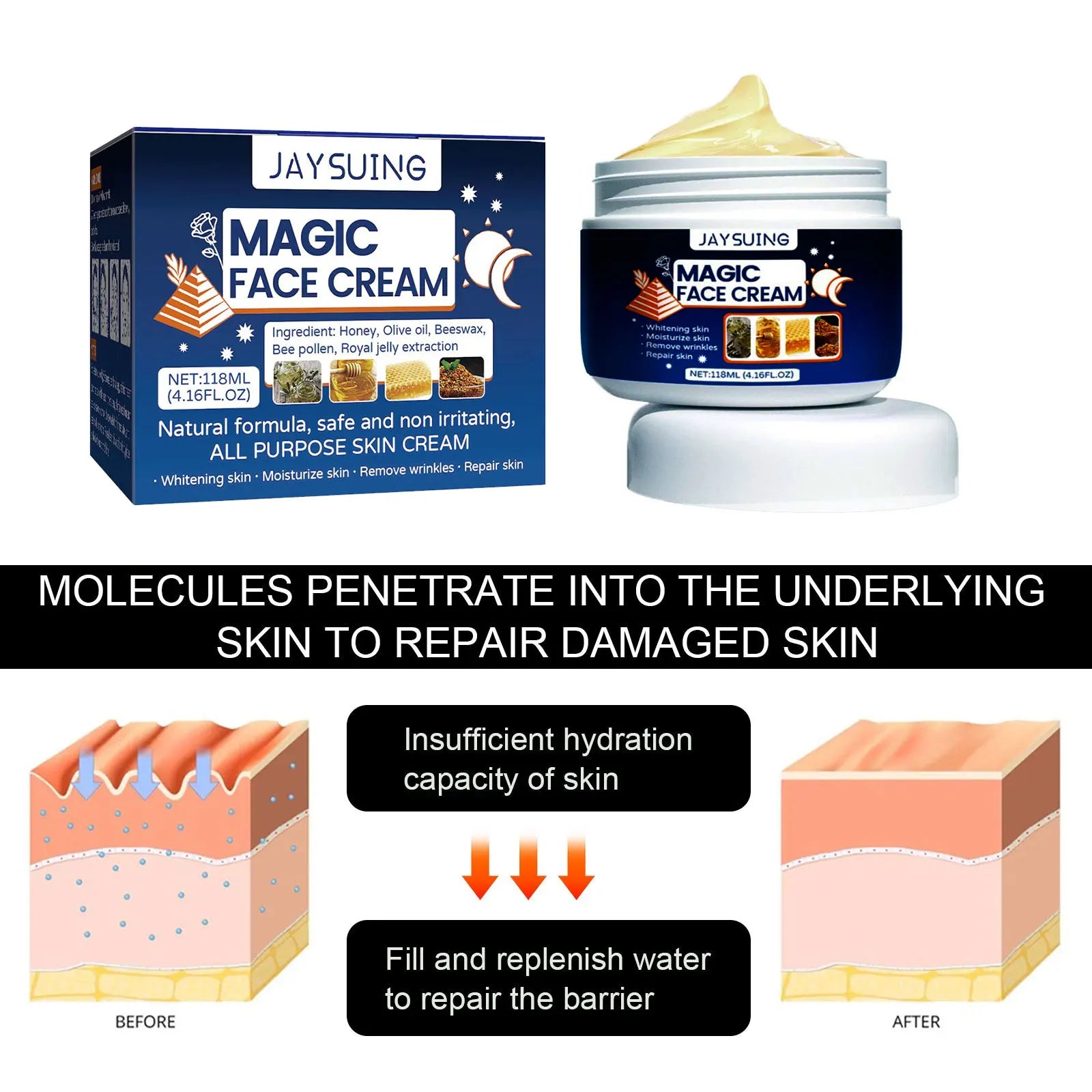 Jaysuing Magic Anti-Wrinkle Face Cream – Moisturizing 118ml Anti-Wrinkle Face Cream Oasis Select
