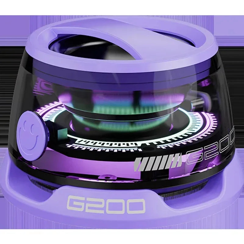 Mini Travel Stereo Speaker with RGB Color Light and Phone Holder Outdoor Magnetic Bluetooth Speaker Wireless Portable for IOS Oasis Select Purple