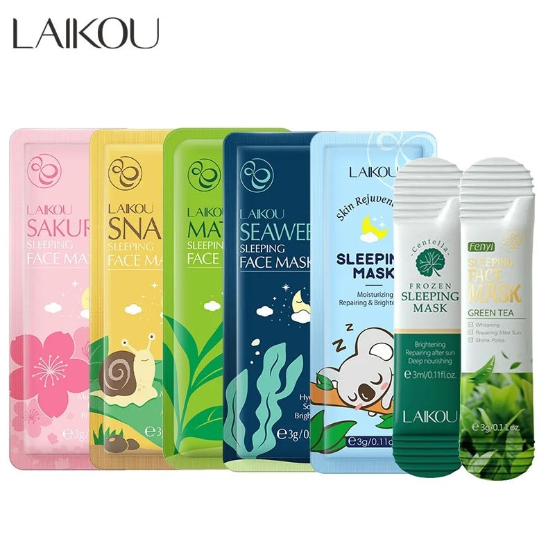LAIKOU 7-Piece Korean Sleeping Face Mask Set – Hydrating & Firming Sleeping Face Mask Oasis Select