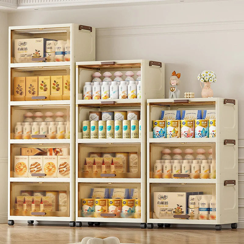 Simple folding storage cabinet Plastic multi-layer bag wardrobe storage box living room storage cabinet Oasis Select