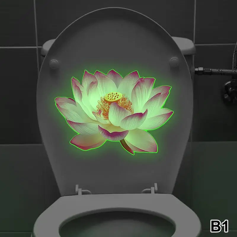 Glow-in-the-dark Toilet Stickers, Self-adhesive And Removable Stickers, Bathroom Decorative Stickers, Car Stickers. Oasis Select B1