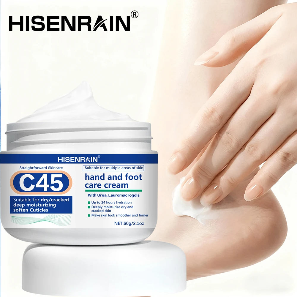 HISENRAIN Mineral & Coconut Oil Hand Foot Cream - Intense Repair for Dry Cracked Skin, 24H Moisturizing Non-Greasy Formula. Oasis Select