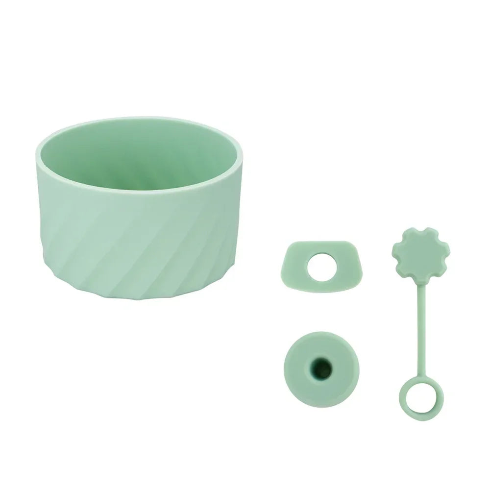 4Pcs Silicone Spill Proof Stopper Set for Stanley 40oz Cup Protective Boot and Straw Covers Reusable Water Bottle Accessories Oasis Select Green