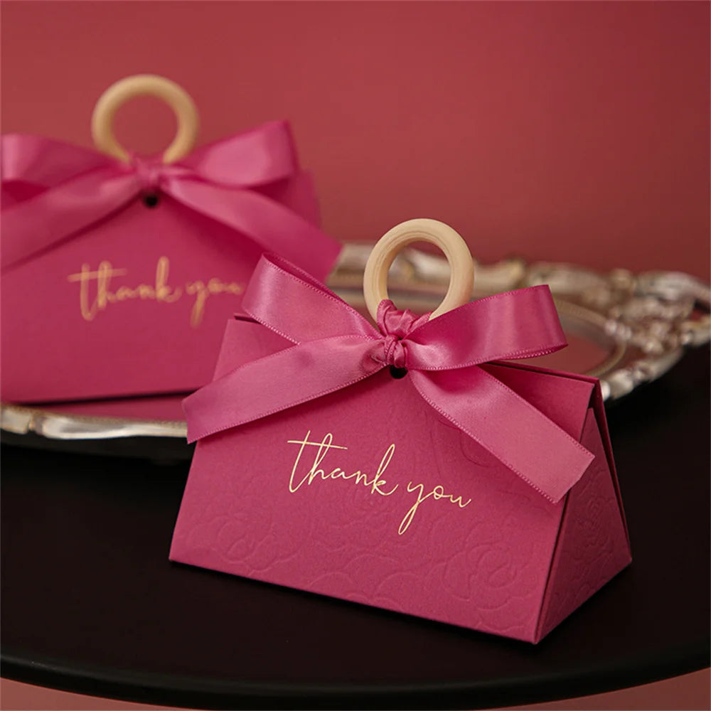 Large Triangle Shape Paper Bag Packaging Box With Handles Wedding Gifts For Guests Candy Boxes For Wedding Baby Shower Party Oasis Select