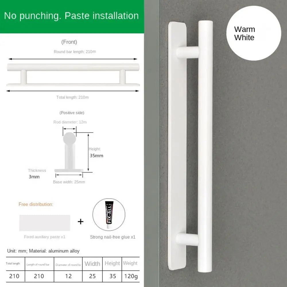 Aluminium Alloy Self-Adhesive Sliding Door Handle – No Drill