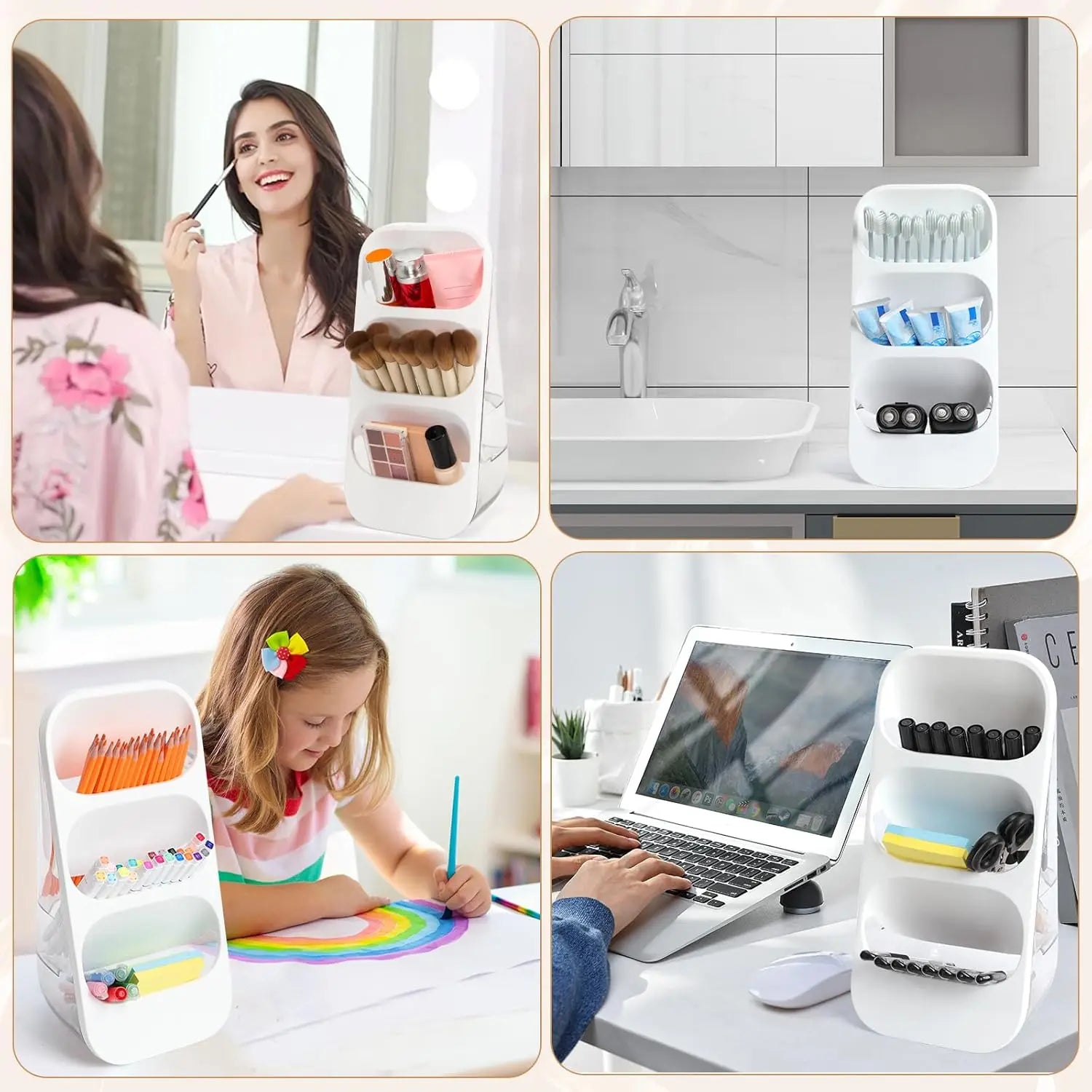 Cosmetics Storage Box - Large Capacity Countertop Storage Rack, Suitable for Dressing Table, Office Desk, Makeup Tool Storage Oasis Select