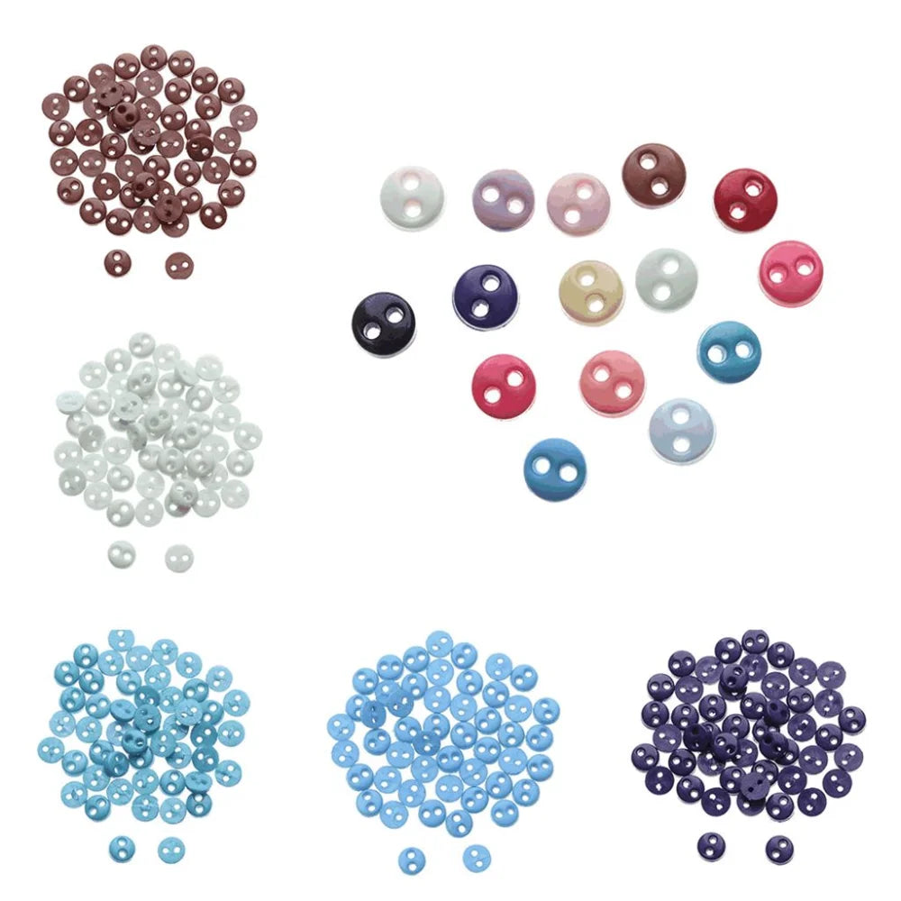 50pcs Mini Round Sewing Buttons 3/4/5mm – 2-Hole DIY Craft Sewing Buttons Oasis Select