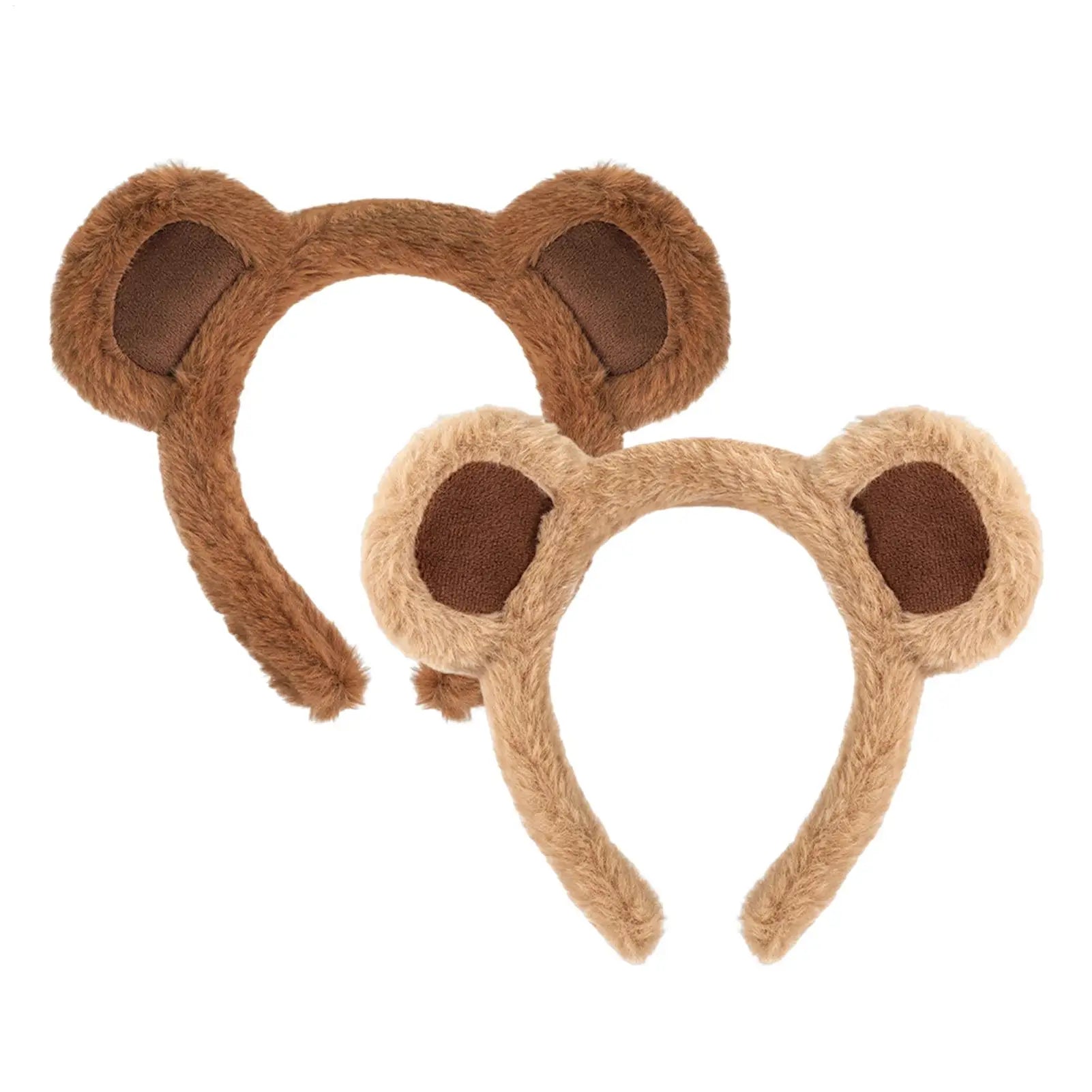Headband Cute Bear Ears Plush Hairband Women Girls Wash Face Lovely Animal Headbands Cosplay Hoops Band Hair Accessories Oasis Select