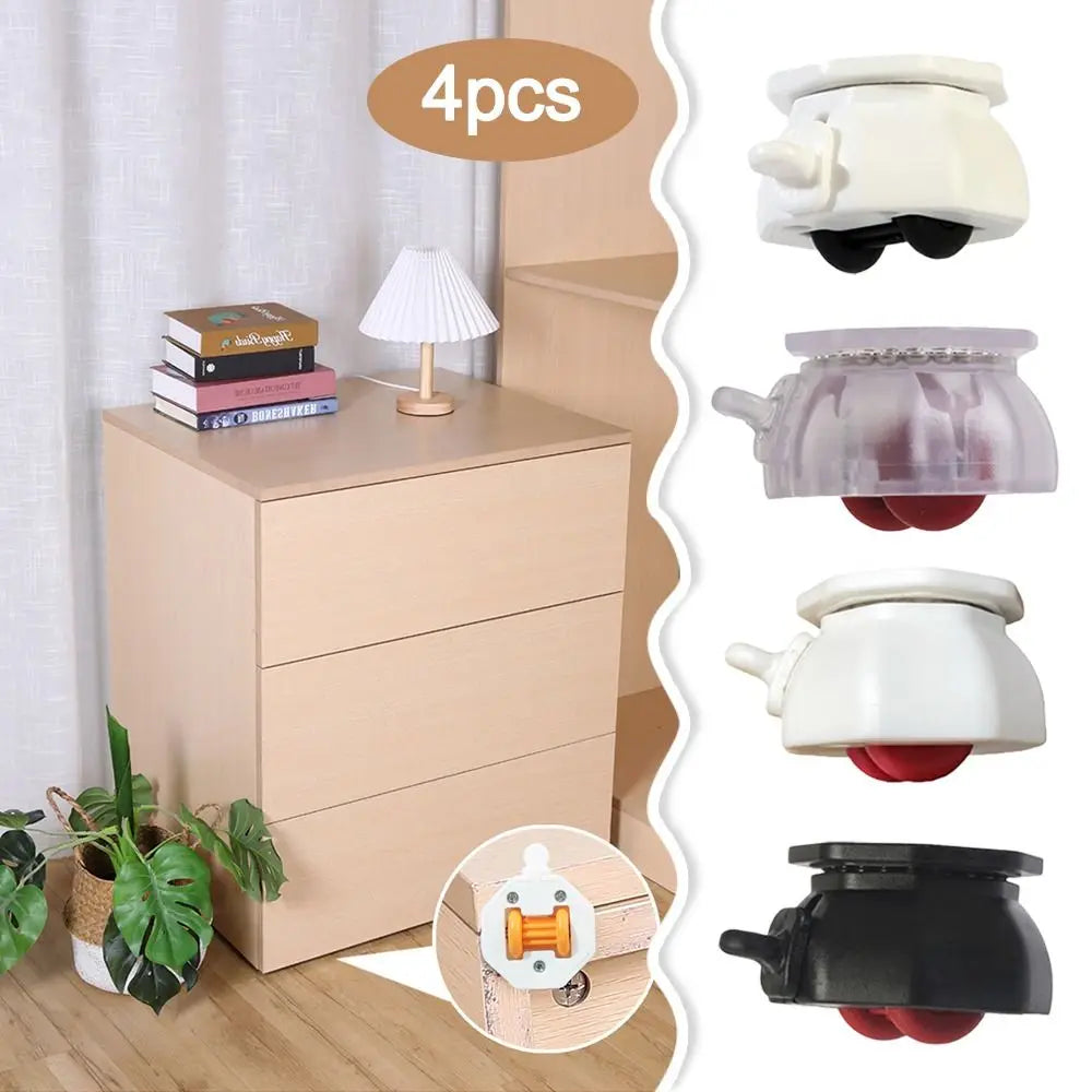 4PCS Furniture Casters Wheels with Brake Mute Wear-resistant Universal Wheel Stablize Self Adhesive Pulley Base Oasis Select