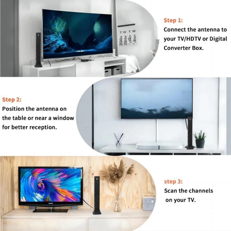 Pentagram Digital Tower ATSC HD TV Antenna DTMB 5m 166ft Indoor Outdoor Dual Use Terrestrial Wave Stable Signal Oasis Select