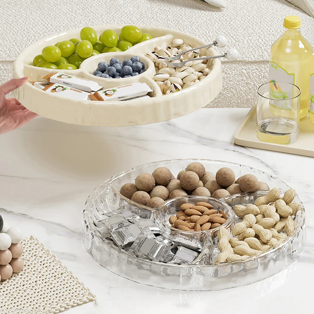 Multi-Compartment Snack & Fruit Serving Tray | Nut Candy Platter