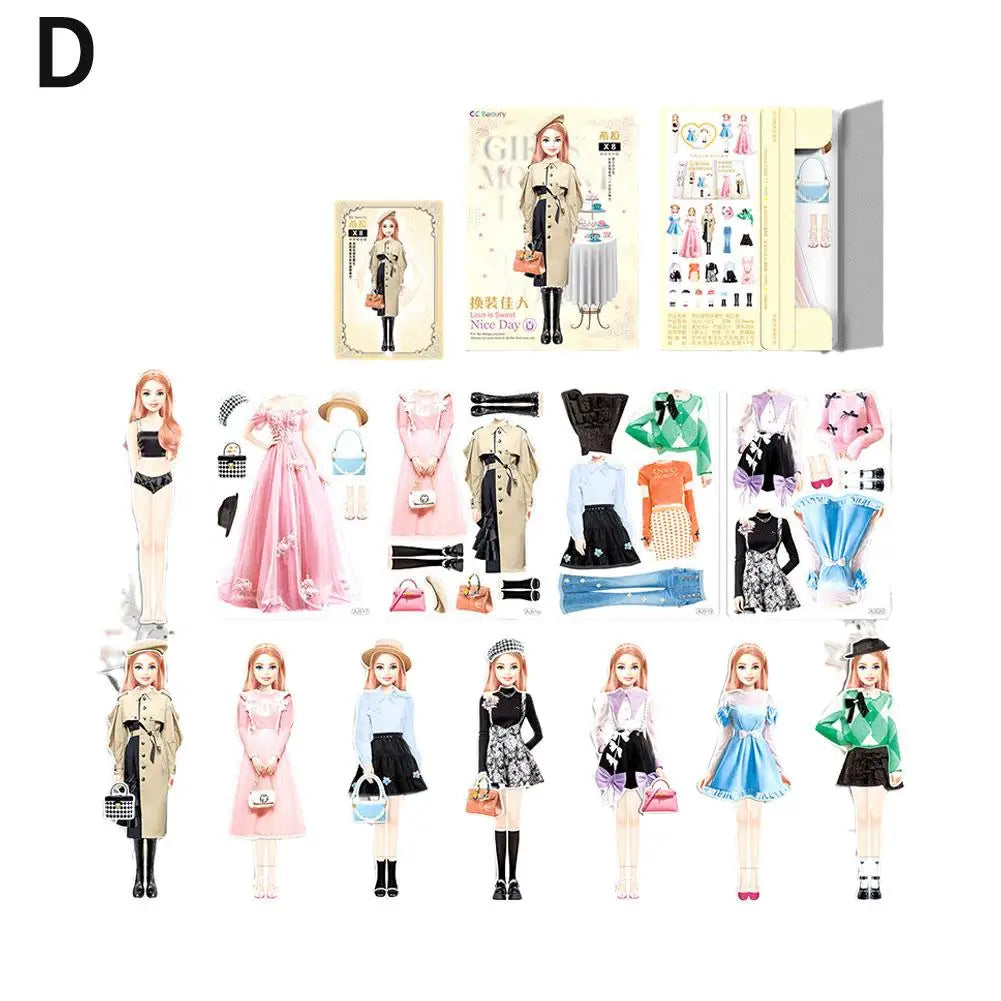 Magnetic Princess Dress Up Doll Set – DIY Sticker Toy for Kids