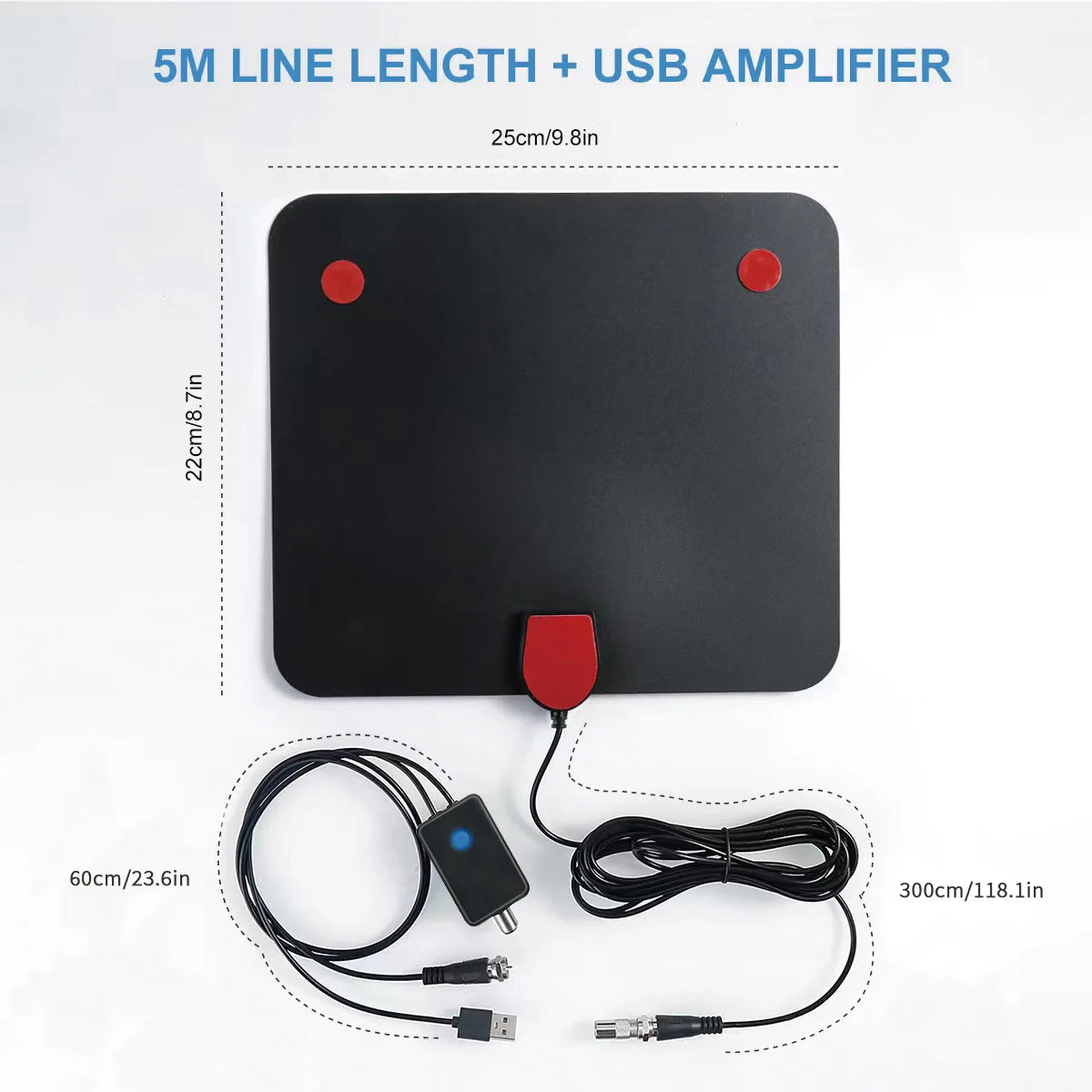 HDTV Digital TV Antenna ATSC DVB TV High-Definition Indoor Film-Type Digital Antenna Oasis Select black