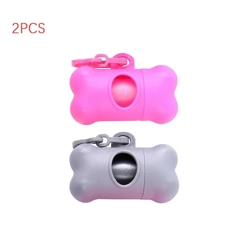 1pc Bone Shaped Bag Dispenser Disposable Pet Dog Waste Bag Holder Plastic Garbage Bag Case Carrier Disposal Poop Bag Dispenser Oasis Select pink-grey