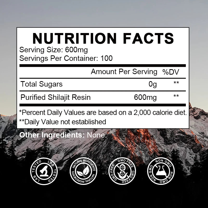 BBEEAAUU 60g 100% Himalaya Pure Shilajit Resin Original Mineral Health Supplement Non-GMO Brain Memory Cognitive Energy Health Oasis Select