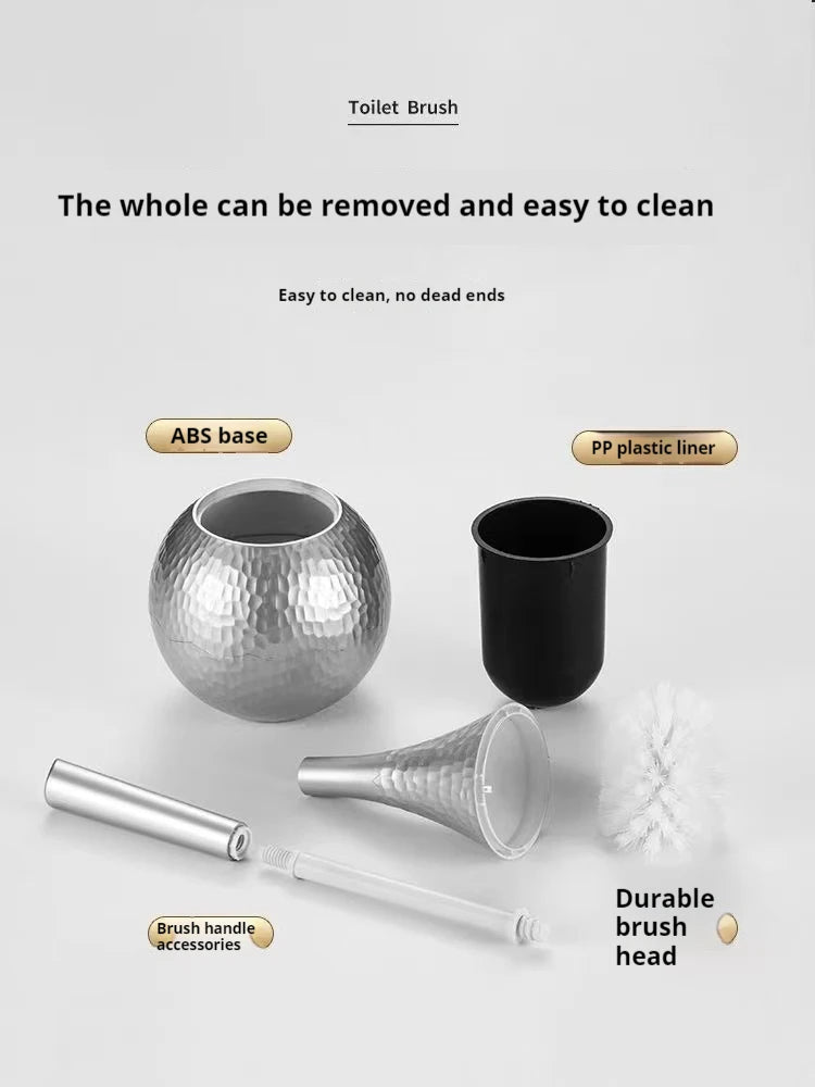 Plastic Luxury Gold Toilet Brush Set Replaceable Nylon Soft Bristle Brush Long Handle For WC Bathroom Accessories Cleaning Tools Oasis Select