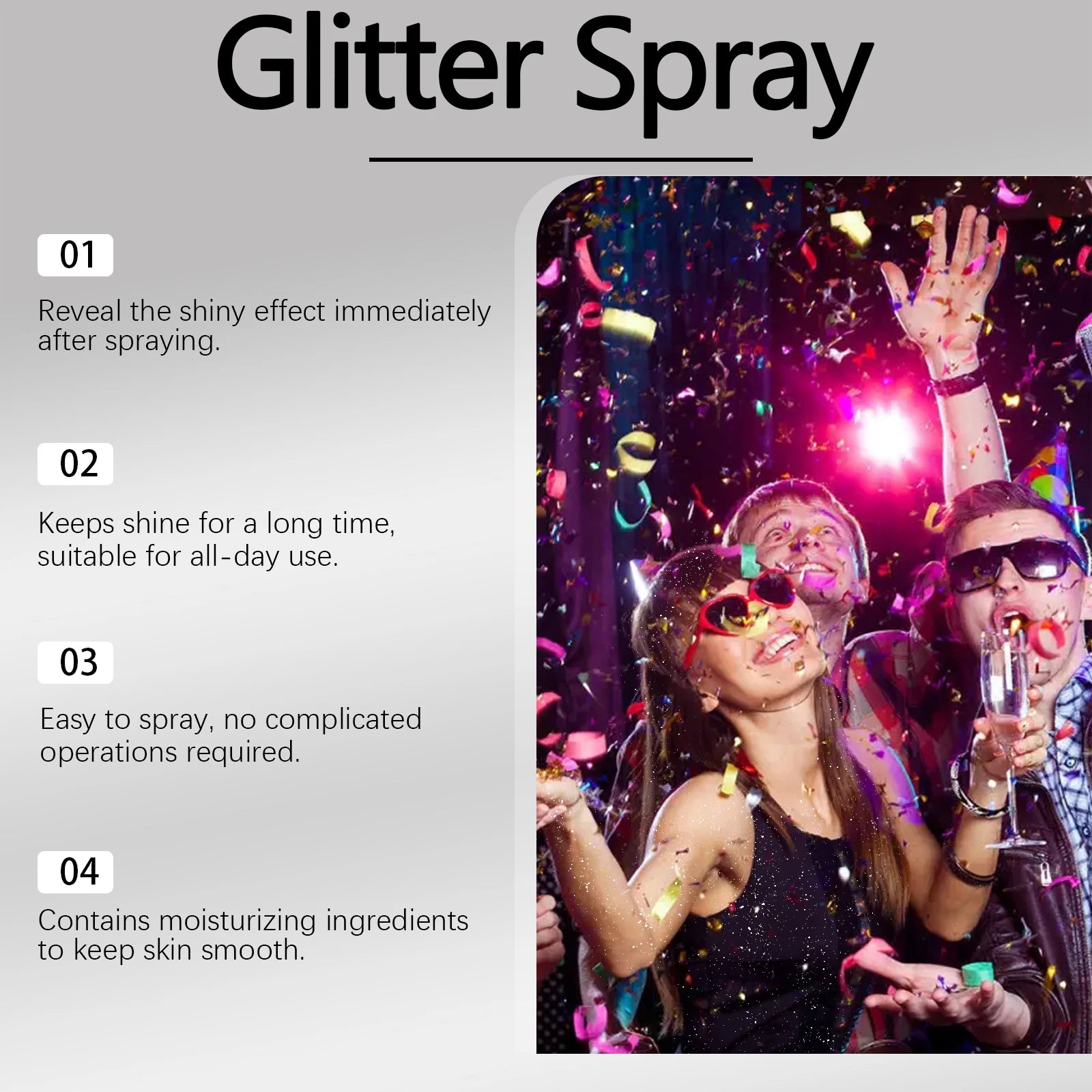 Fashion Highlighter Powder Spray for Hair Body Clothes Shiny High Gloss Glitter Powder Spray For Christmas Holiday Party Oasis Select