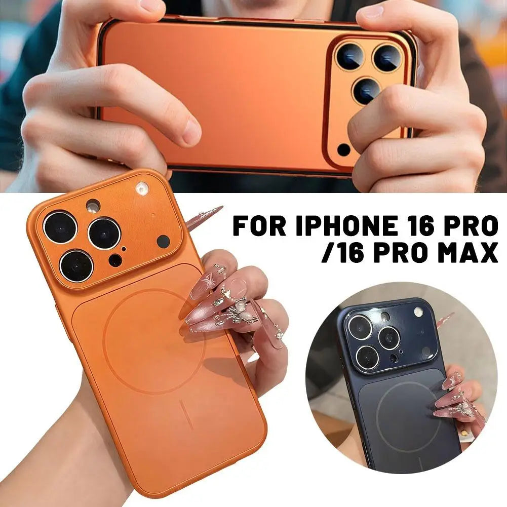 Original Large Window Nano Glass Case For iPhone 17 Air 16 15 14 13 Pro Max Magnetic For Magsafe Wireless Charging Matte Case Oasis Select