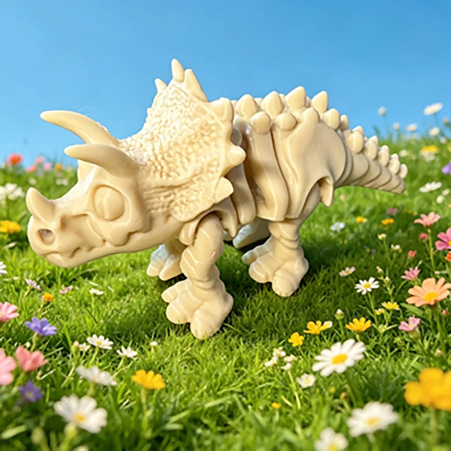 3D Printed Articulated T-Rex Skeleton Figurine Movable Joint Tyrannosaurus Rex Dinosaur Bone Model Kids Educational Toy Play Oasis Select