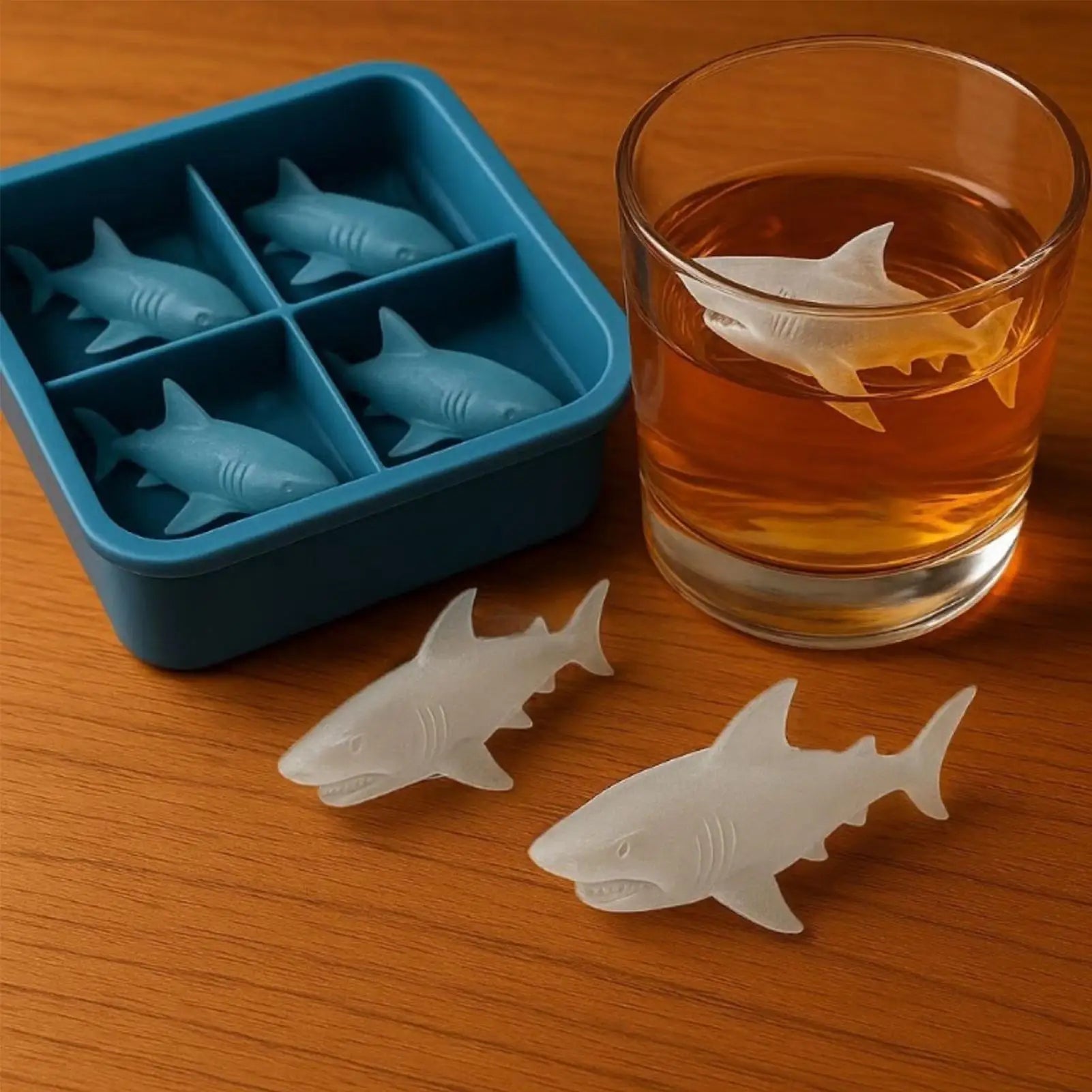 3D Silicone Shark Mold Funny Ice Mold Cute Easy Release Silicone Tray Shaper Mould Creative Fish Ice cubes Mold For Drink Water Oasis Select